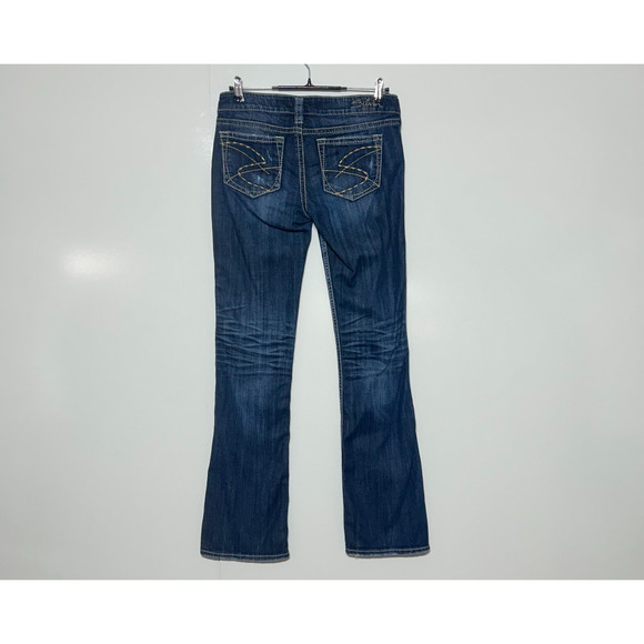 Silver Frances 18 Bootcut Jeans Womens 29X33 Blue Distressed Dark Actual 30X32 - Picture 2 of 10